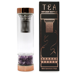 Steklenička za čaj s kristali – Ametist, 500 ml - Amethyst, Glass, Metal - Rojstni dan - Dan žena - Za 30 let