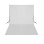 vidaXL Belo Platno / Ozadje za Fotografiranje z Ogrodjem 300 x 500 cm