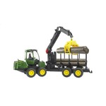 Traktor John Deere z nakladalko in prikolico za hlode 2133