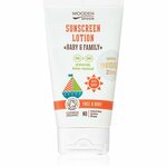 WoodenSpoon Baby & Family zaščitno mleko za sončenje za celo družino SPF 50 150 ml