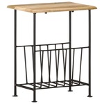 vidaXL Stojalo za revije 40x30x50 cm trden mangov les in jeklo