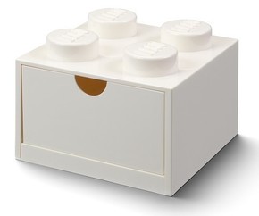 LEGO namizna škatla 4 s predalom bela 158 x 158 x 113 mm