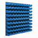 botle Stenska plošča za orodje 77 x 78 cm z 90 kos Škatla viseče Modra škatle Sistem za shranjevanje