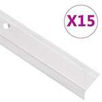 vidaXL Obrobe za stopnice L-oblike 15 kosov aluminij 100 cm srebrne