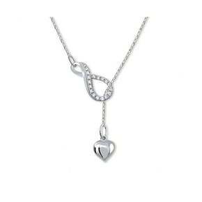 Brilio Zlata originalna ogrlica Infinity s srcem 279 001 00097 07 Belo zlato 585/1000