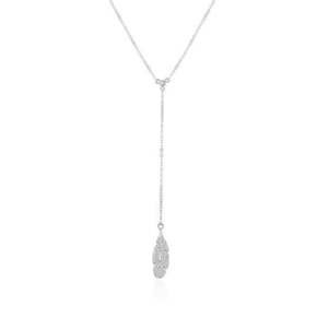 Beneto Elegantna srebrna ogrlica s peresom AGS986 / 47 srebro 925/1000