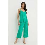 Pižama Dkny ženska, zelena barva, YI90010 - zelena. Pižama iz kolekcije Dkny. Model izdelan iz vzorčaste pletenine. Model iz izjemno udobne tkanine z visoko vsebnostjo viskoze.