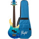 Mini električna bas kitara Transparent Blue Flight