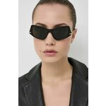 Sončna očala Burberry ženski, črna barva - črna. Sončna očala iz kolekcije Burberry. Model z enobarvnimi stekli in okvirji iz kombinacije umetne snovi in kovine. Ima filter UV 400.