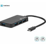 Natec Silkworm USB hub, 4xUSB-A, 1xUSB-C