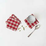 Rdeči tekstilni podstavki za kozarce v kompletu 4 ks Red Gingham – Linen Tales