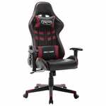 vidaXL Gaming stol črno in vinsko rdeče umetno usnje