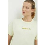 Bombažna kratka majica Rossignol ženska, rumena barva, RLMWY17 - rumena. Kratka majica iz kolekcije Rossignol, izdelana iz pletenine s potiskom. Model iz izjemno udobne bombažne tkanine.