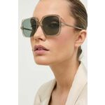 Sončna očala Saint Laurent ženski, siva barva - siva. Sončna očala iz kolekcije Saint Laurent. Model z enobarvnimi stekli in okvirji iz plastike. Ima filter UV 400.