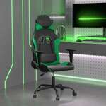 shumee Masažni gaming stol črno in zeleno umetno usnje