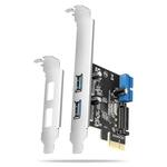 AXAGON PCEU-232RS, krmilnik PCIe, 2+2x vrata USB 5Gb/s, napajanje SATA, Renesas PD720201, SP in LP