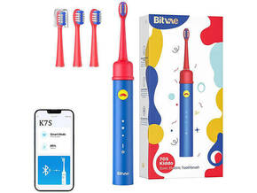 Slomart sonična zobna ščetka za otroke z aplikacijo in kompletom konic bitvae bvk7s (modra)