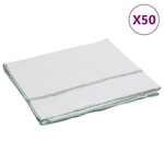vidaXL Krpe za tla 50 kosov bele z zelenimi črtami 50x60 cm