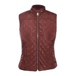 Burgundy High Neck Cotton Quilted Vest Coat 23742