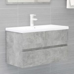 shumee Omarica za umivalnik Siva betonska plošča 80x38,5x45 cm