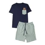 Trendyol Dolga pižama indigo / rjava / svetlo zelena / bela 26163357
