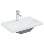 vidaXL Vgradni umivalnik s pipo 61x39x18 cm keramičen bel