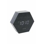 Budilka Karlsson LED Hexagon - črna. Budilka iz kolekcije Karlsson. Model izdelan iz umetne snovi.