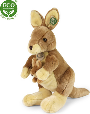 Plišasti kengurujček z dojenčkom 37 cm EKOLOŠKI