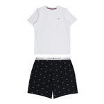 Tommy Hilfiger Underwear Pižama modra / češnjevo rdeča / črna / bela