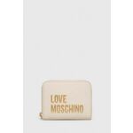 Denarnica Love Moschino ženski, bež barva - bež. Srednje velika denarnica iz kolekcije Love Moschino. Model izdelan iz ekološkega usnja.