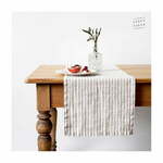 Lanen namizni tekač 40x200 cm Natural White Stripes – Linen Tales