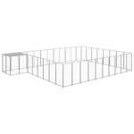 Greatstore Pasji boks srebrn 25,41 m2 jeklo