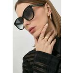 Sončna očala Gucci GG1171SK ženska, črna barva - črna. Sončna očala iz kolekcije Gucci. Model z enobarvnimi stekli in okvirji iz plastike. Ima filter UV 400.