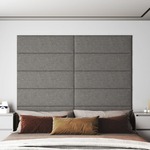 vidaXL Stenski paneli 12 kosov svetlo sivi 90x30 cm blago 3,24 m²