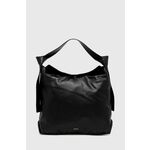 Torbica Calvin Klein črna barva - črna. Velika nakupovalna torbica iz kolekcije Calvin Klein. na zapenjanje, model izdelan ekološkega usnja.