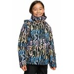 Otroška smučarska jakna Roxy ROXY JETTY GIJK SNJT črna barva - črna. Otroška smučarska jakna iz kolekcije Roxy. Podložen model, izdelan iz materiala, ki ščiti pred mrazom, vetrom in snegom.
