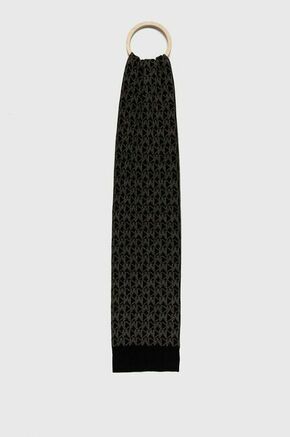 Volnen šal MICHAEL Michael Kors črna barva - črna. Šal iz kolekcije MICHAEL Michael Kors. Model izdelan iz vzorčaste pletenine.