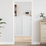 vidaXL Nihajna vrata Louvred Design 2 para Bela 100x80 cm