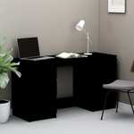 vidaXL Pisalna miza črna 140x50x77 cm iverna plošča