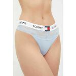 Tangice Tommy Jeans - modra. Tangice iz kolekcije Tommy Jeans. Model izdelan iz elastične, enobarvne pletenine.