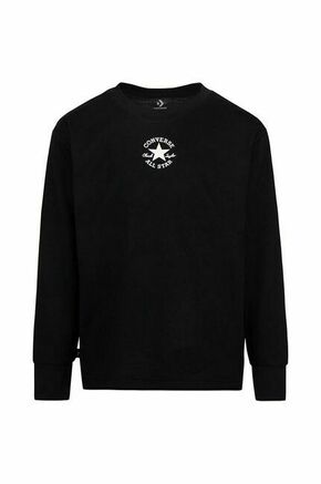 Otroški pulover Converse črna barva - črna. Otroški pulover iz kolekcije Converse. Model izdelan iz pletenine.