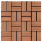 Talne plošče 11 kosov WPC 30x30 cm 1 m² barva tikovine