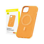 BASEUS Magnetno ohišje za telefon iPhone 15 ProMax serije Fauxther (oranžno)