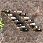 Greatstore Stenski nosilci za 7 steklenic vina, 2 kosa, zlati, kovinski