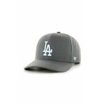 Kapa s primesjo volne 47brand MLB Los Angeles Dodgers siva barva - siva. Kapa s šiltom iz kolekcije 47brand. Model izdelan iz tkanine z nalepko.