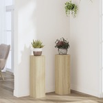vidaXL Stojalo za rastline 2 kosa sonoma hrast 17x17x60 cm inž. les