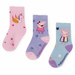 Set 3 parov otroških visokih nogavic Peppa Pig ACCS-SS24-234PP Roza