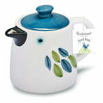 Bel/moder keramičen čajnik Forest Birds – Cooksmart ®