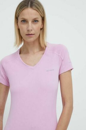 Športna kratka majica Columbia Zero Rules roza barva - roza. Športna kratka majica iz kolekcije Columbia. Model izdelan iz materiala
