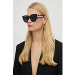 Sončna očala Alexander McQueen ženski, črna barva - črna. Sončna očala iz kolekcije Alexander McQueen. Model s toniranimi stekli in okvirji iz plastike. Ima filter UV 400.